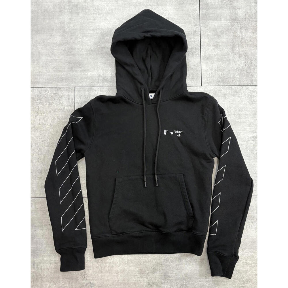 OFF-WHITE Small Logo Black Hoodie XS Authentic